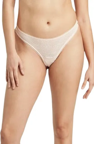 The Sheer Deco Barely There Thong Blush Pink