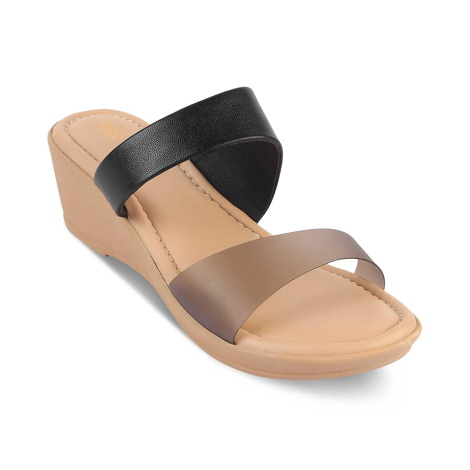 The Sios Black Women's Casual Wedge Sandals Tresmode