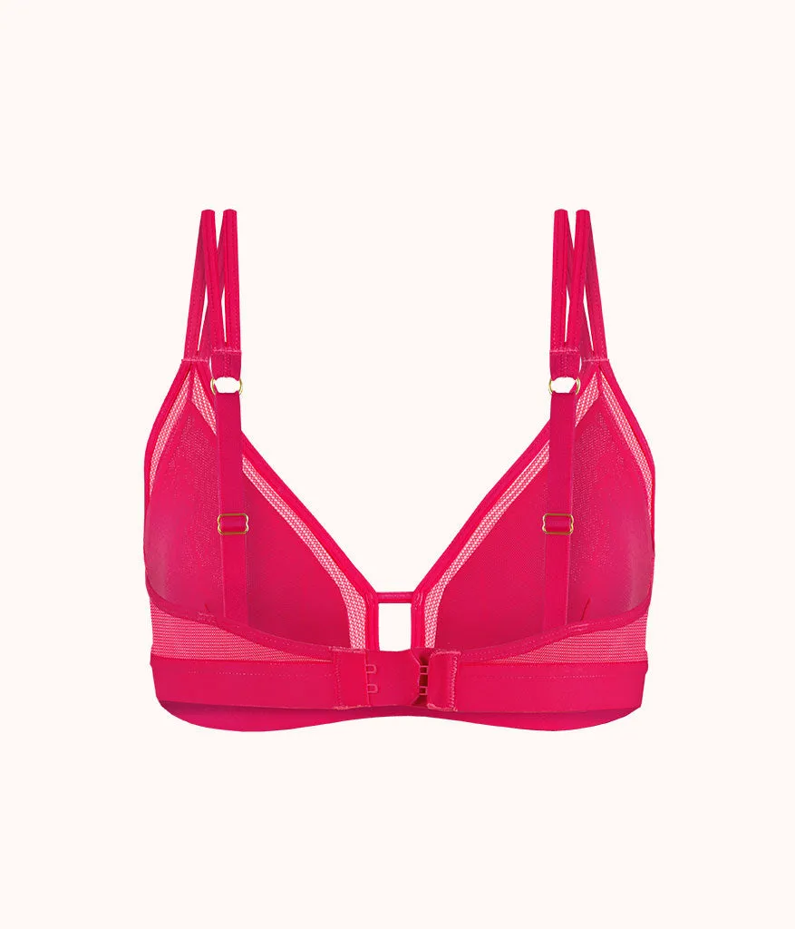 The Smooth Lace Bralette: Magenta