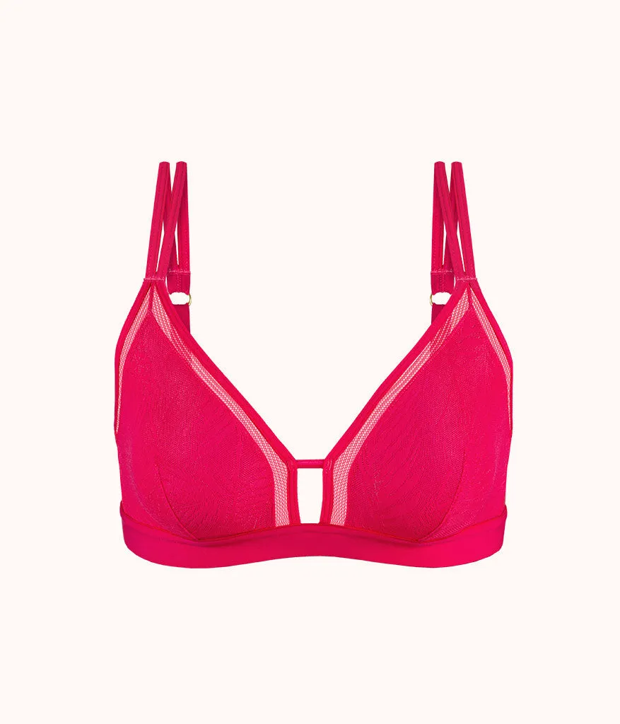 The Smooth Lace Bralette: Magenta