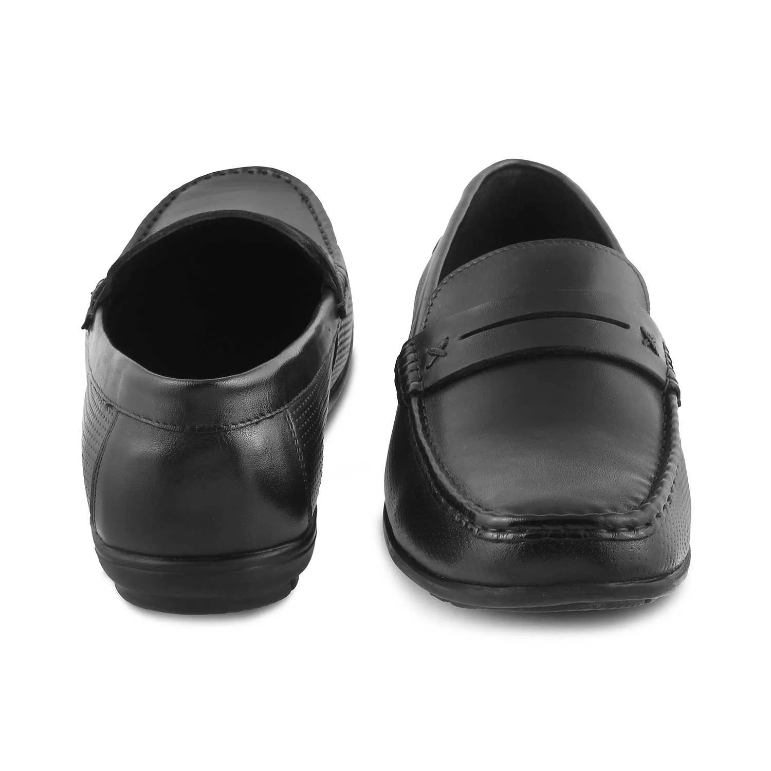 The Yolof Black Men's Leather Loafers Tresmode