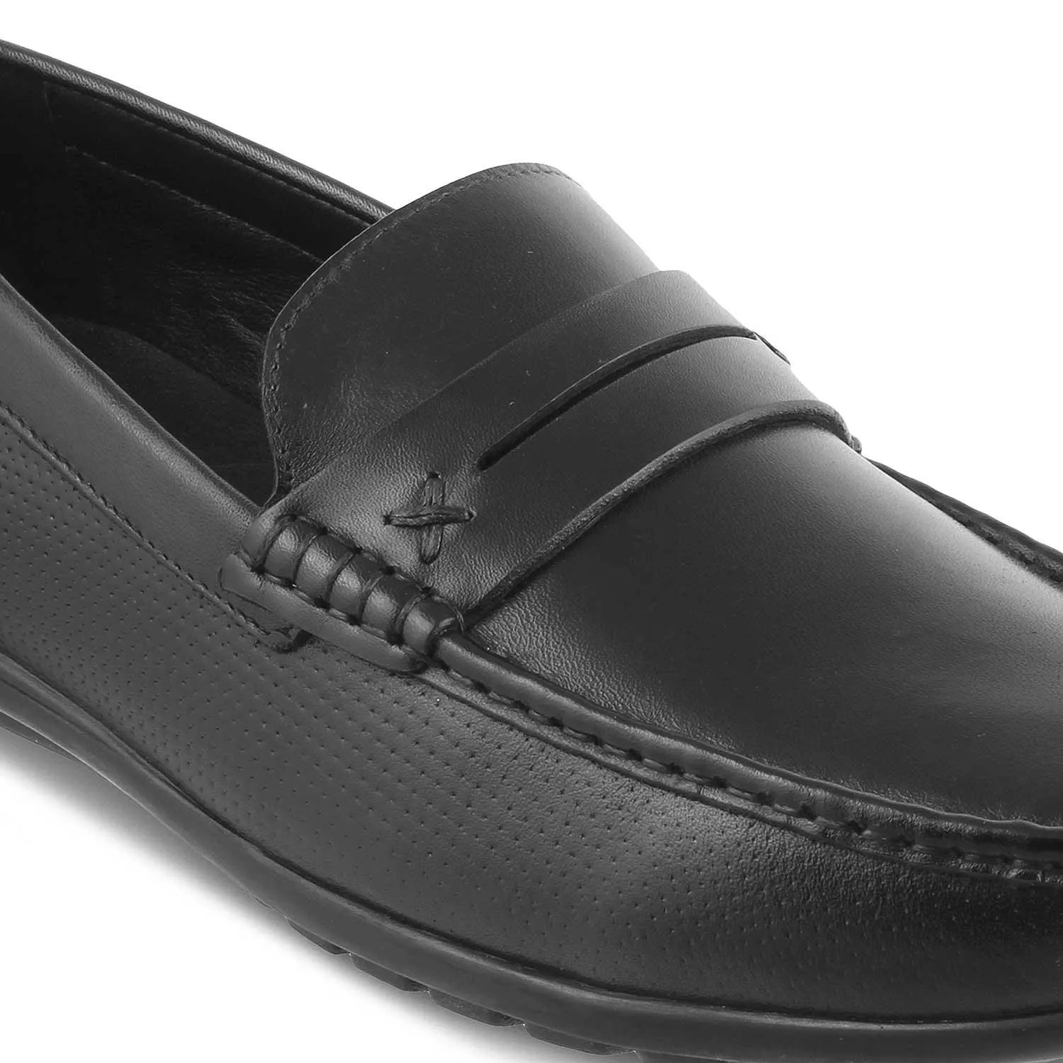 The Yolof Black Men's Leather Loafers Tresmode