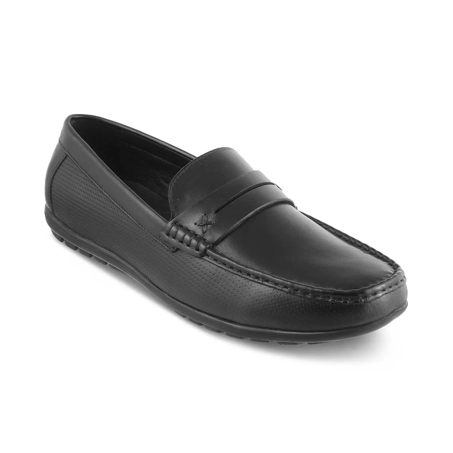 The Yolof Black Men's Leather Loafers Tresmode