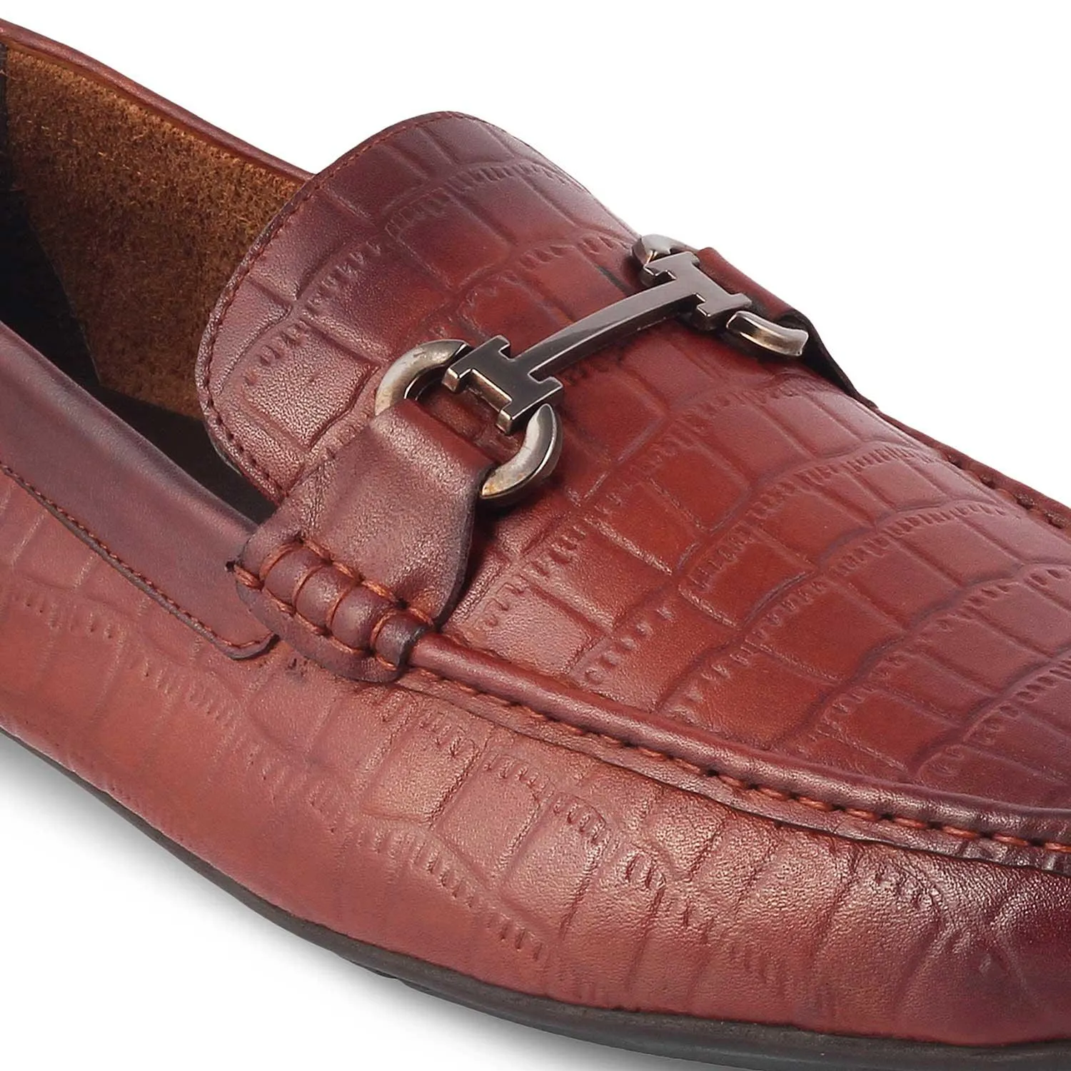 The Yoxile Tan Men's Leather Driving Loafers Tresmode