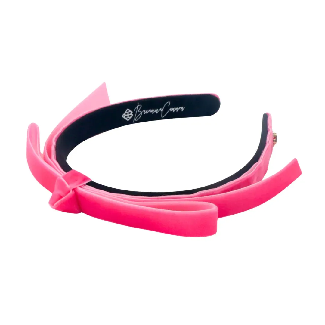 Thin Ribbon Bow Headband - Hot Pink [Brianna Cannon]