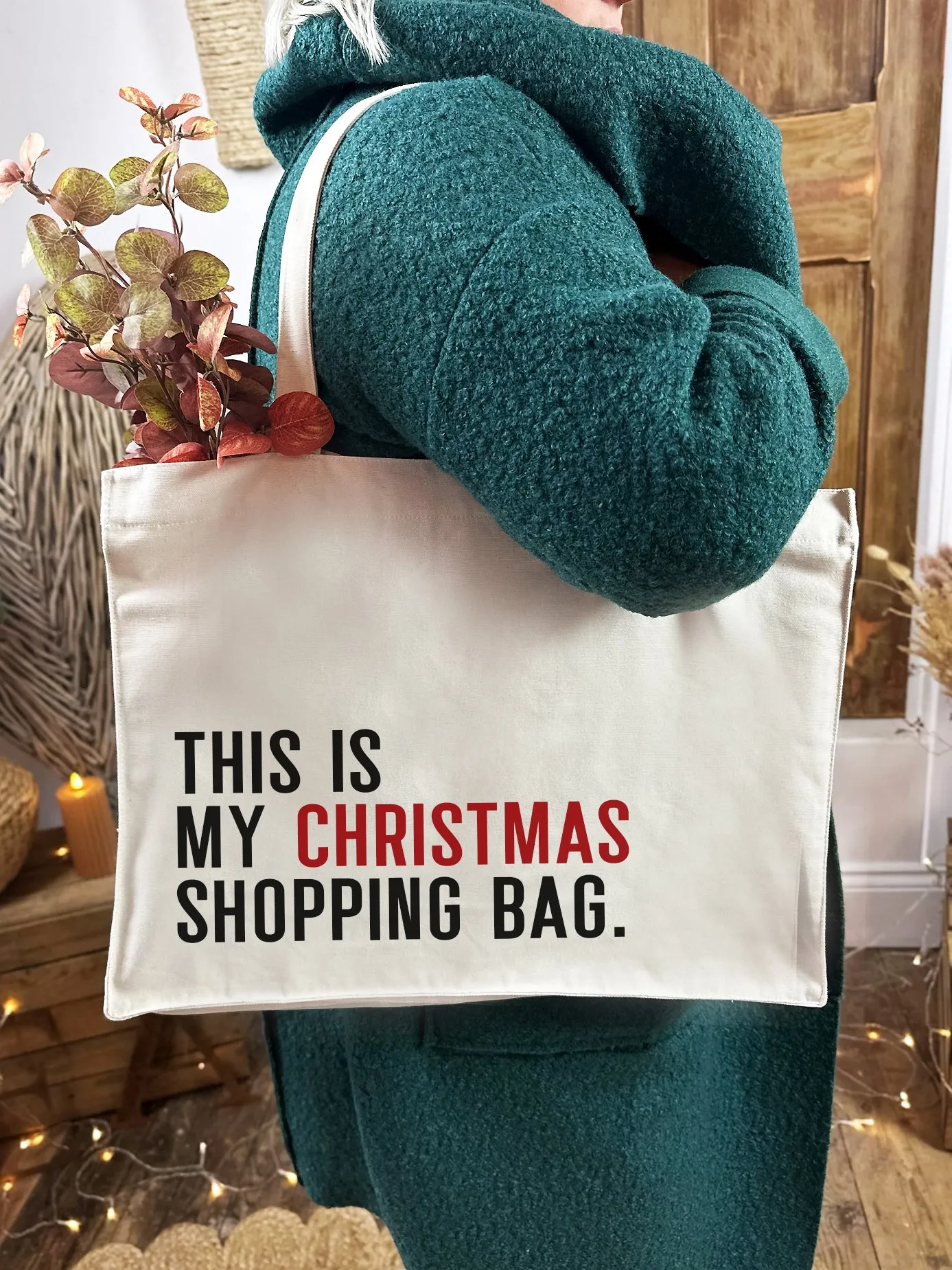 'This Is My Christmas Shopping Bag' Christmas Luxe Shopping Tote Bag