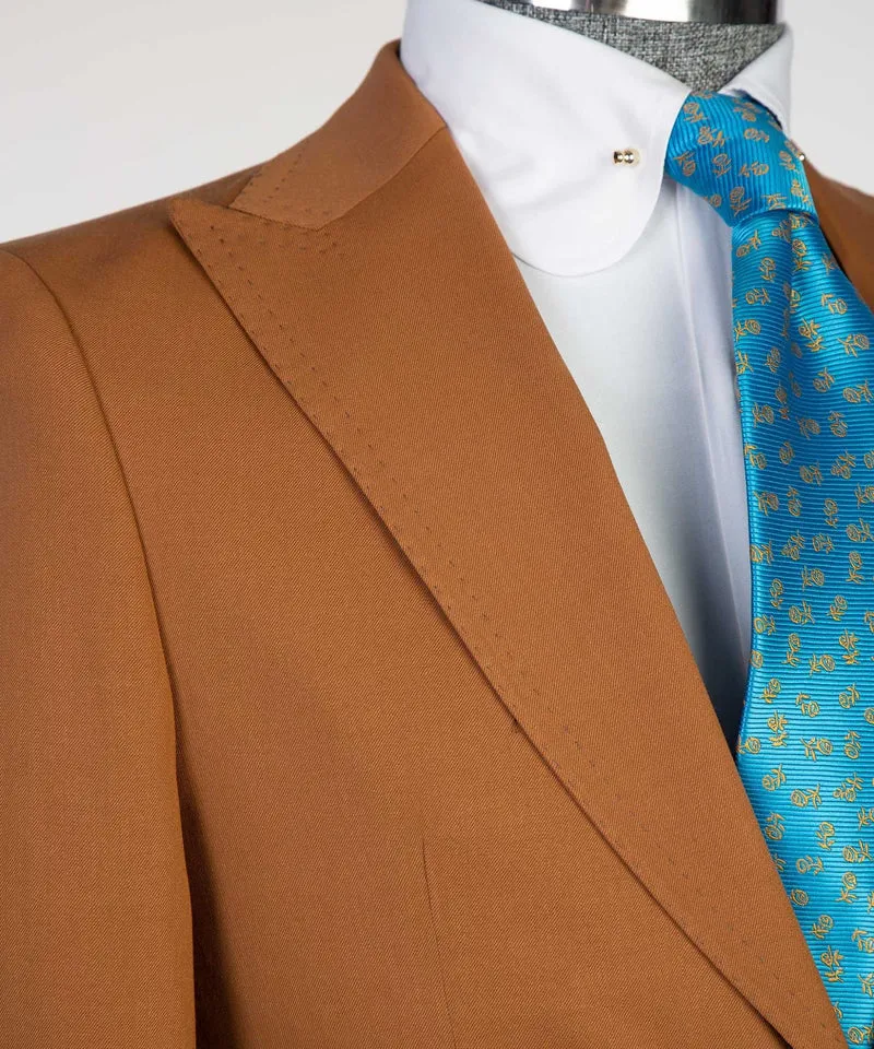 Three Pieces Deep Orange Business Suit