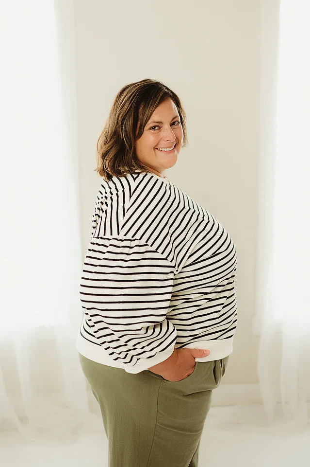 Three Quarter Striped Top