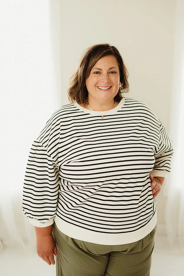 Three Quarter Striped Top