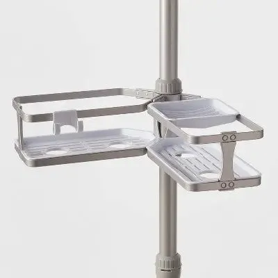 Threshold Tension Pole Aluminum Shower Caddy Bathroom Corner Shelf Organizer