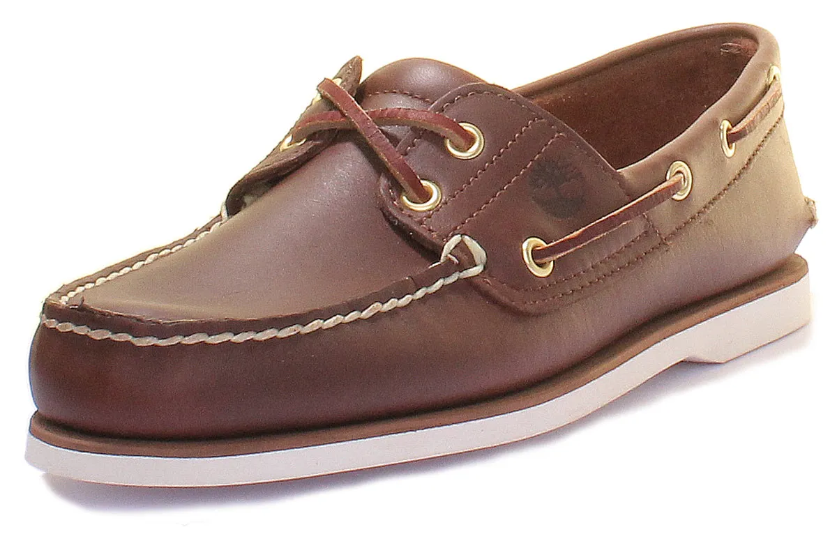 Timberland Classic Boat Shoe In Brown White For Men