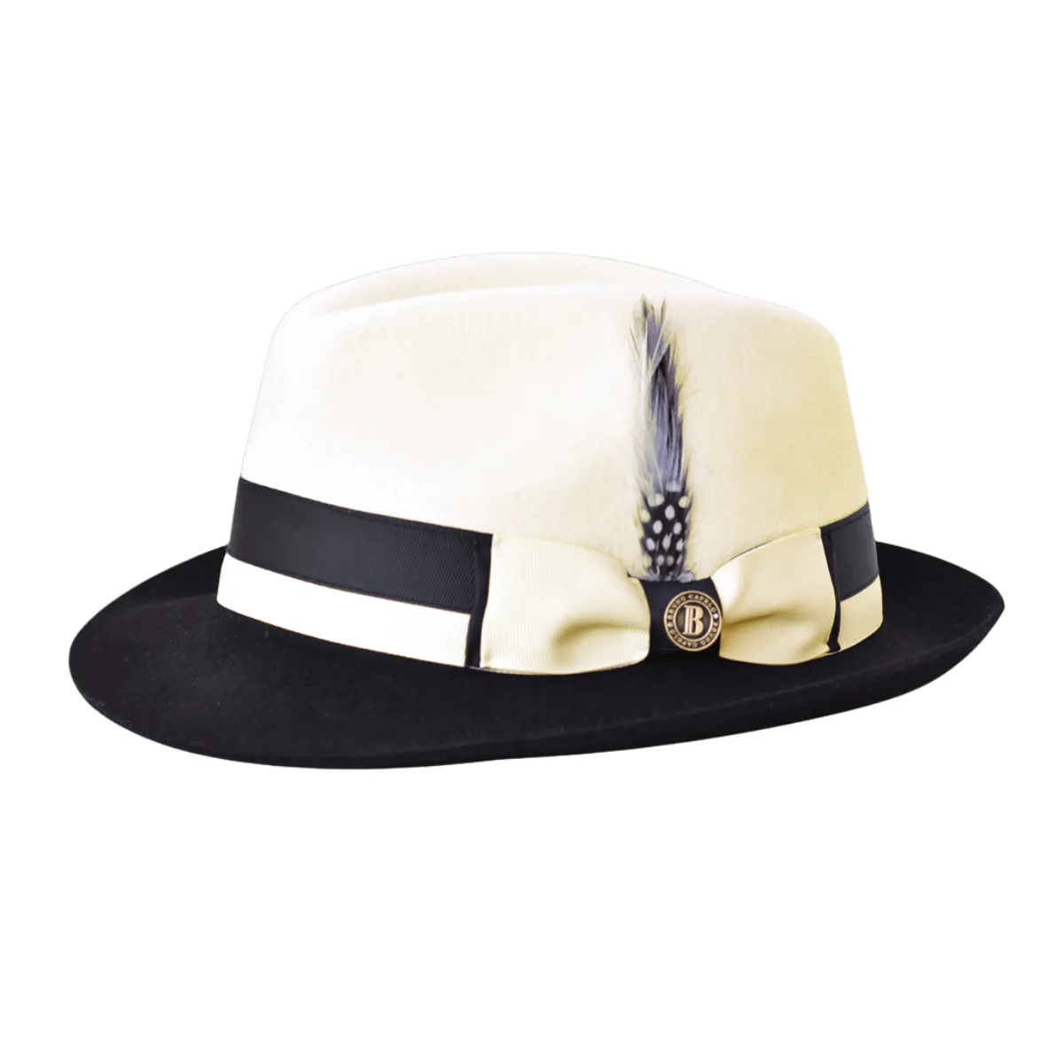 Time-Honored 2-Tone Wool Felt Fedora Hat