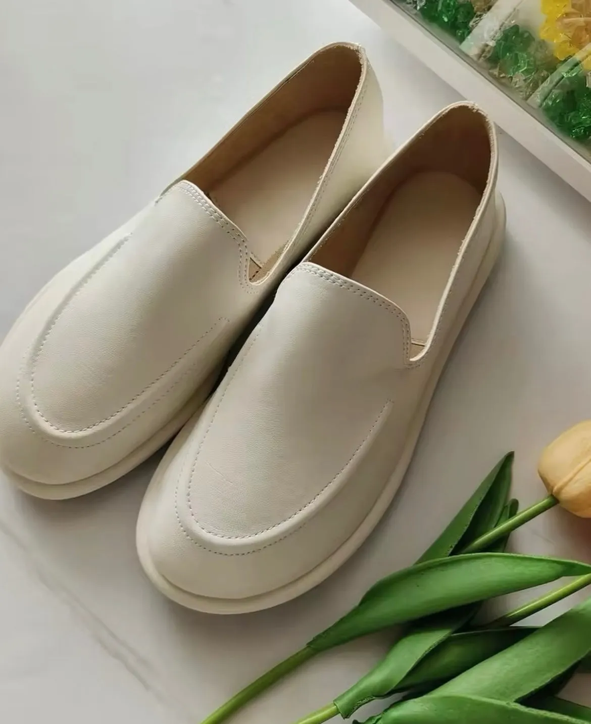 Timeless Elegance: Women's Handmade Genuine Leather Loafers