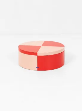 Tin Container Round Red/Pink