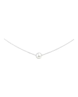 Tiny Pearl Necklace Sterling Silver 925 Natural Real Freshwater Pearl Minimalist Choker Women's Dainty Jewelry KESLEY