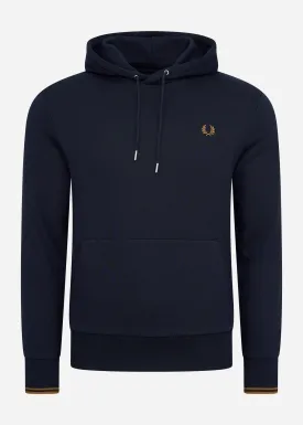 Tipped hooded sweatshirt - navy dark caramel