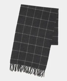 Todd Snyder x Joshua Ellis Cashmere Windowpane Scarf In Steel