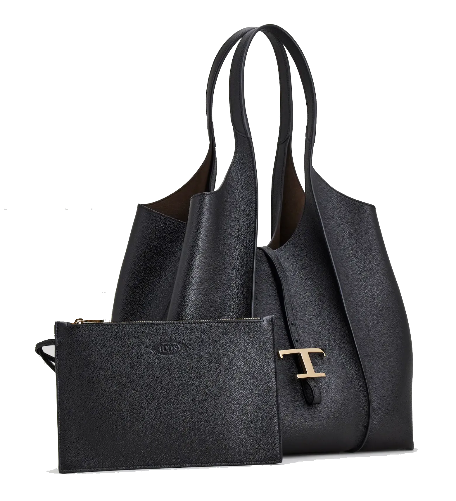 TODS T TIMELESS SHOPPING BAG BLACK MEDIUM