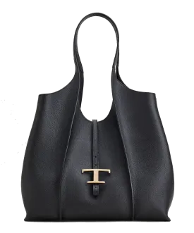 TODS T TIMELESS SHOPPING BAG BLACK MEDIUM