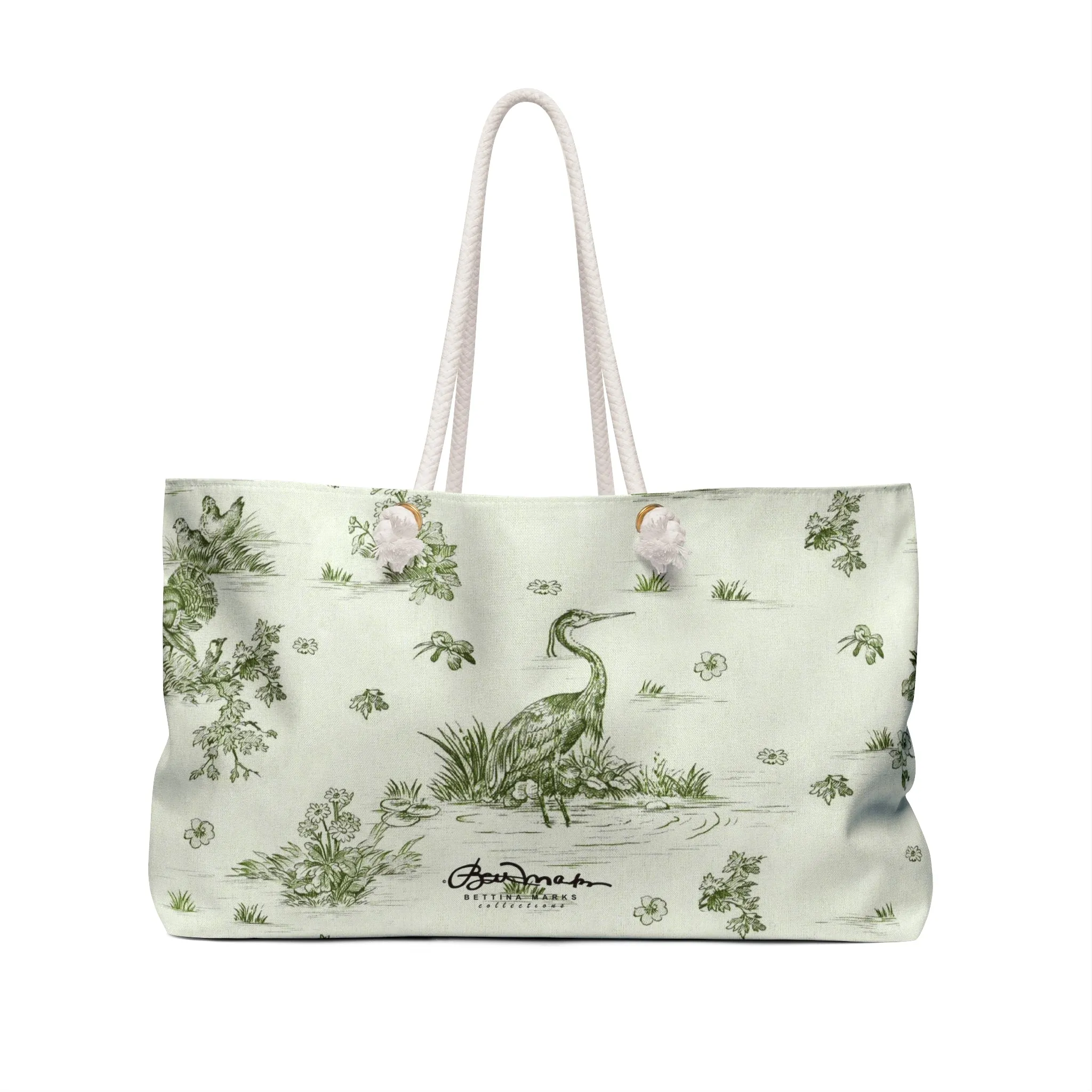 Toiles de Jouy tree Hugging Forest Green Weekender Bag