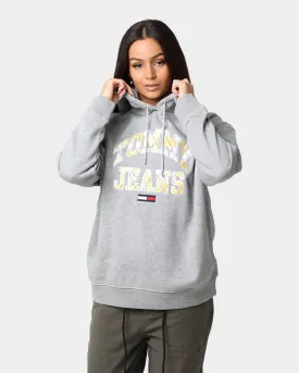 Tommy Jeans Oversized College Argyle Hoodie Grey Heather