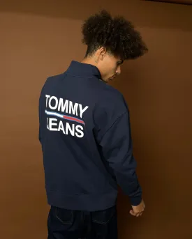 Tommy Jeans Text Flag Mock Neck Jumper Twilight Navy