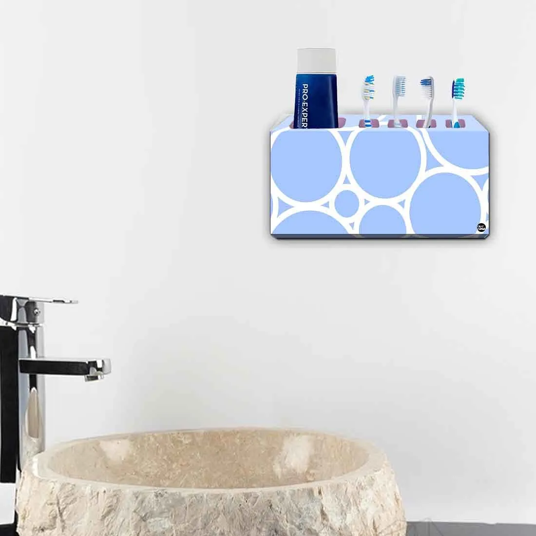 Toothbrush Holder Wall Mounted -Blue Circle