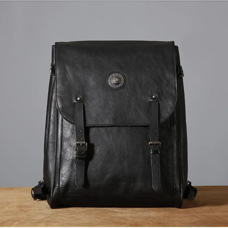 Top Grain Leather Backpack, School Backpack Men