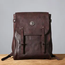 Top Grain Leather Backpack, School Backpack Men