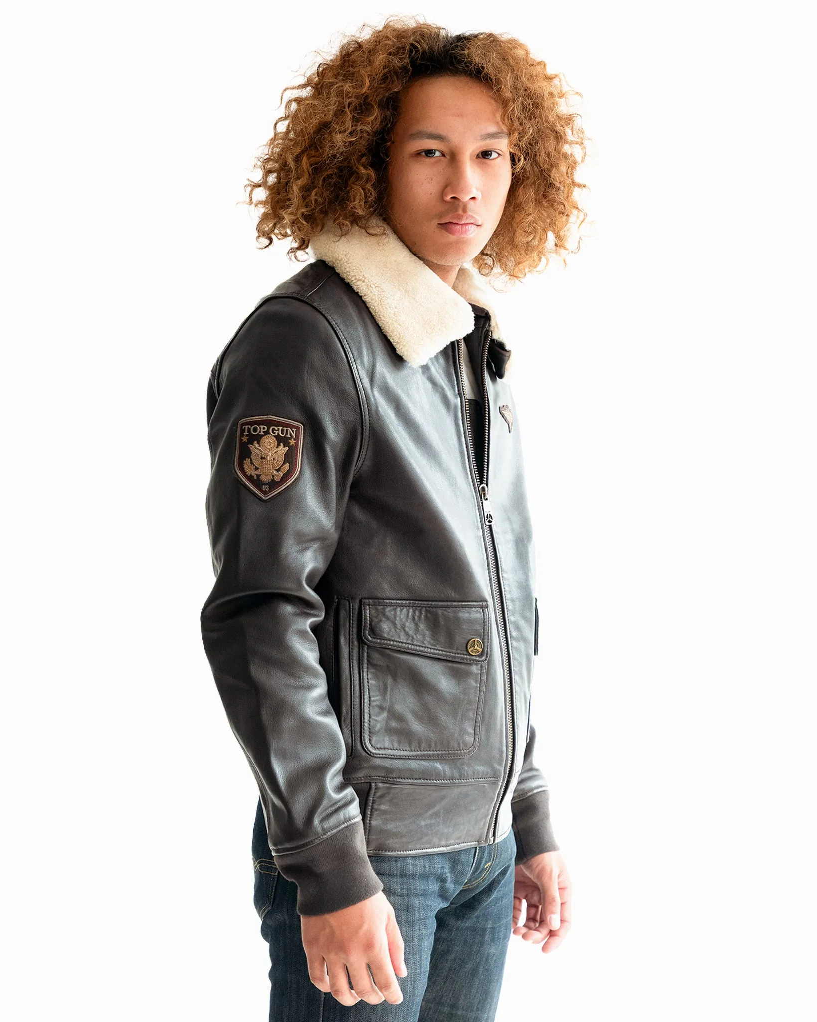 TOP GUN® AVIATOR LUXURY LEATHER BOMBER