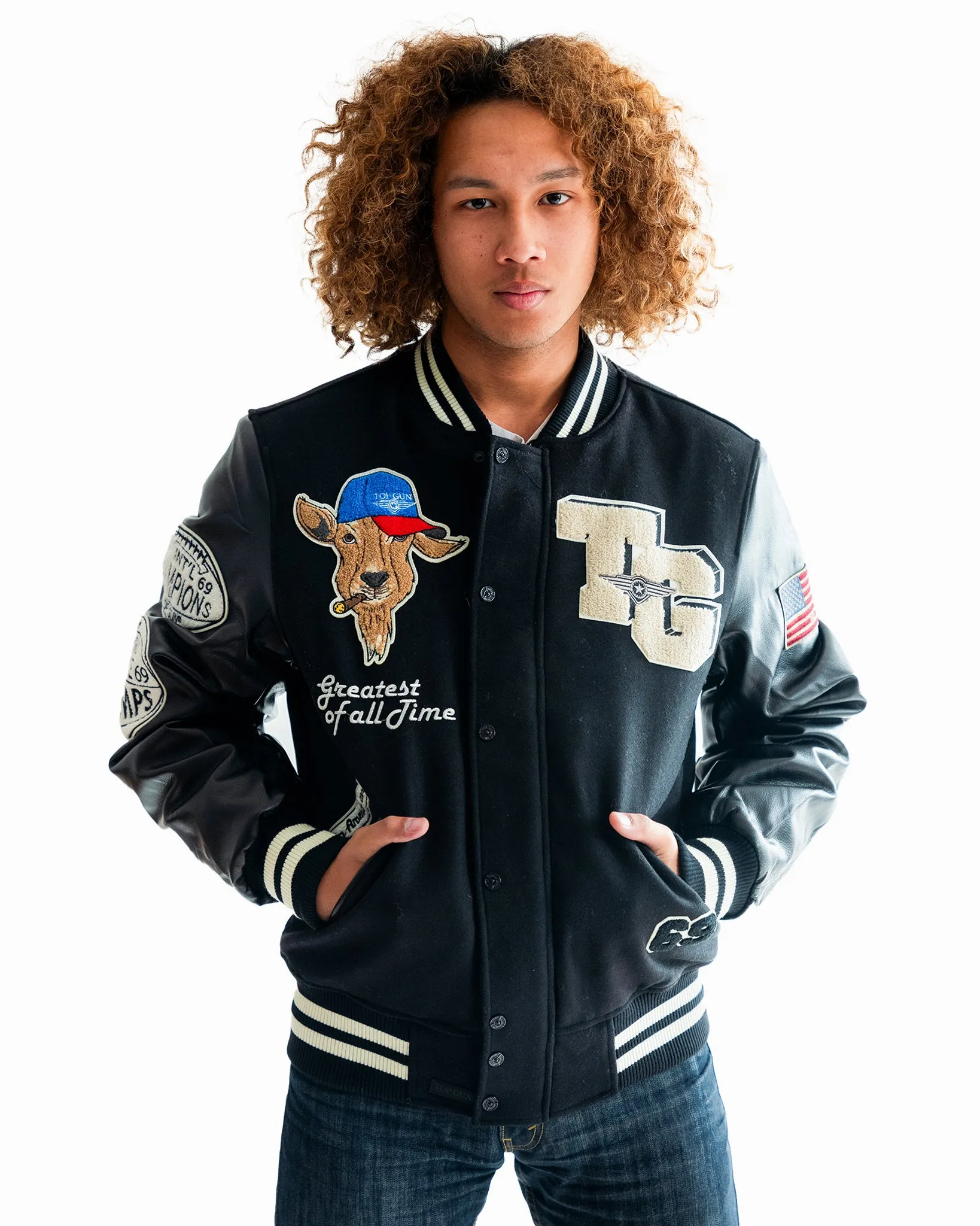 TOP GUN® MEN'S "GOAT" VARSITY JACKET