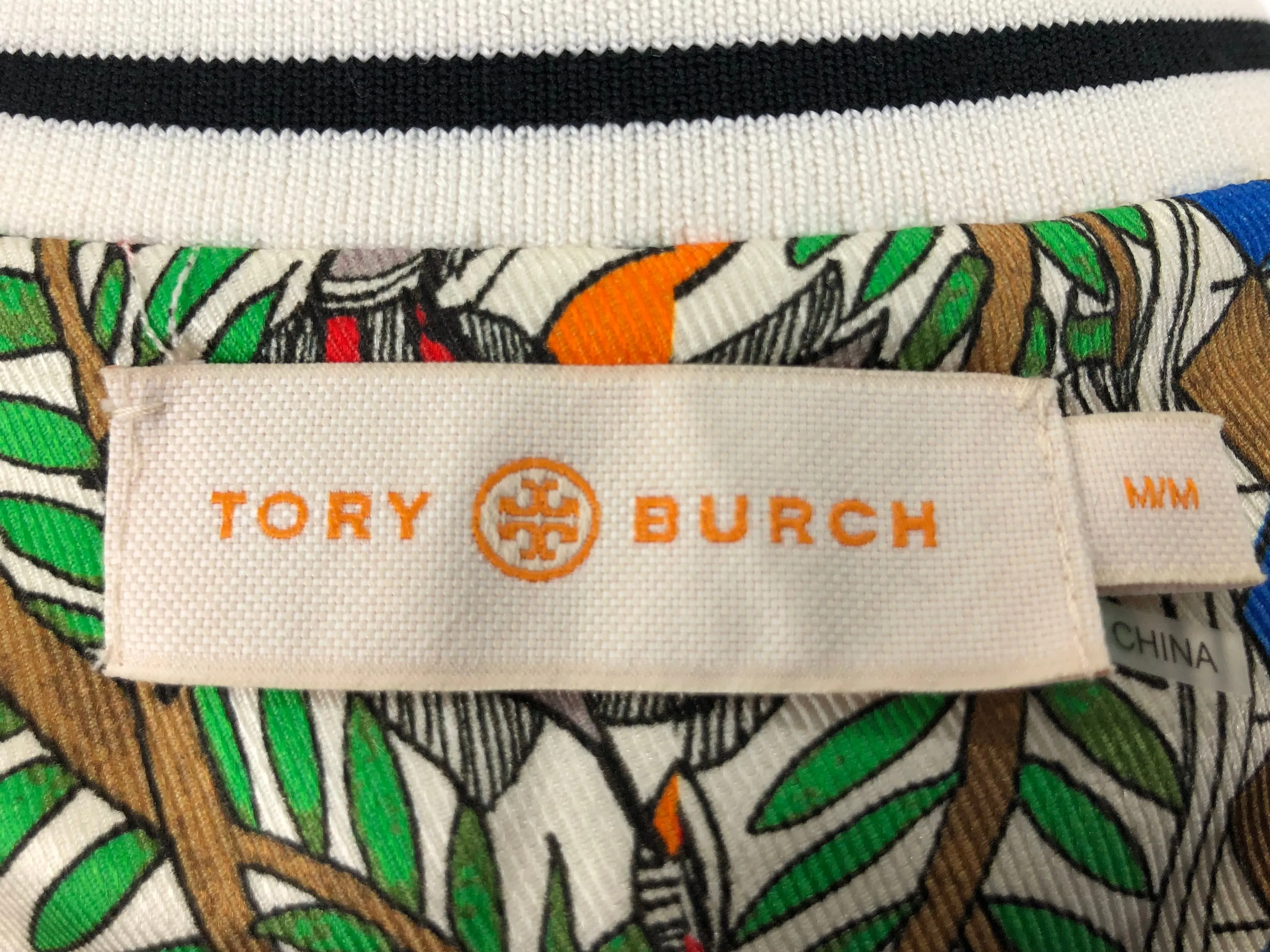 Tory Burch | Orange Print Bomber Jacket | Size M