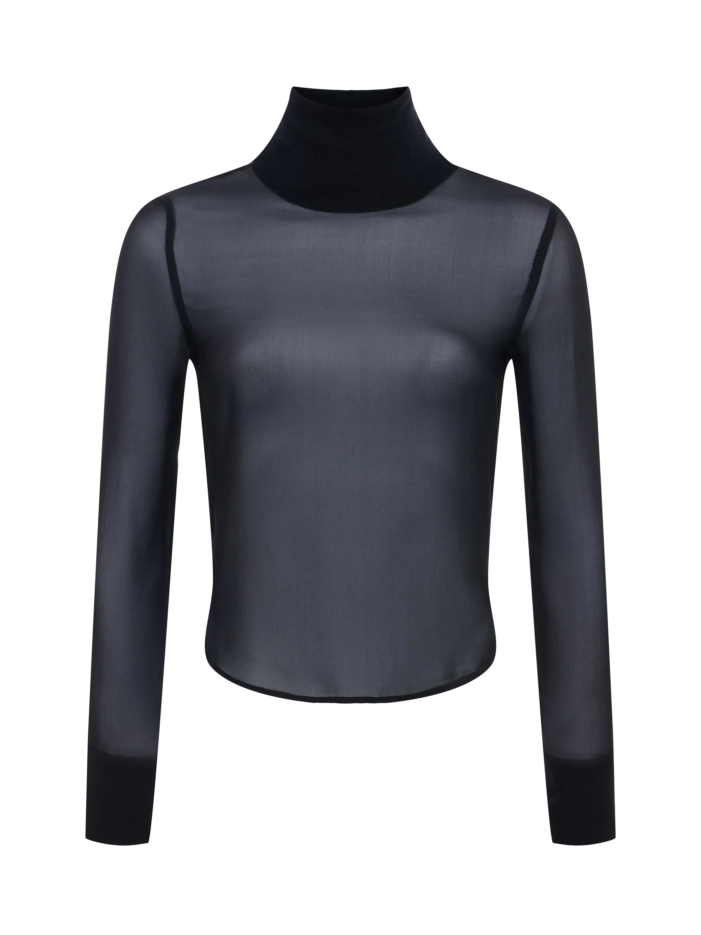 Toulon Silk Chiffon Turtleneck