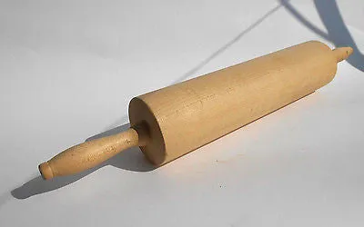 Traditional Wooden Rolling Pin Pastry Dough Roller Kitchen Tool - Fixed Handles