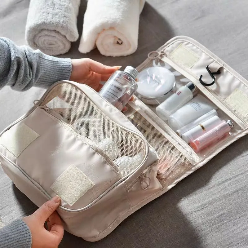 Trending stylish portable travel shower make-up bag storage bag