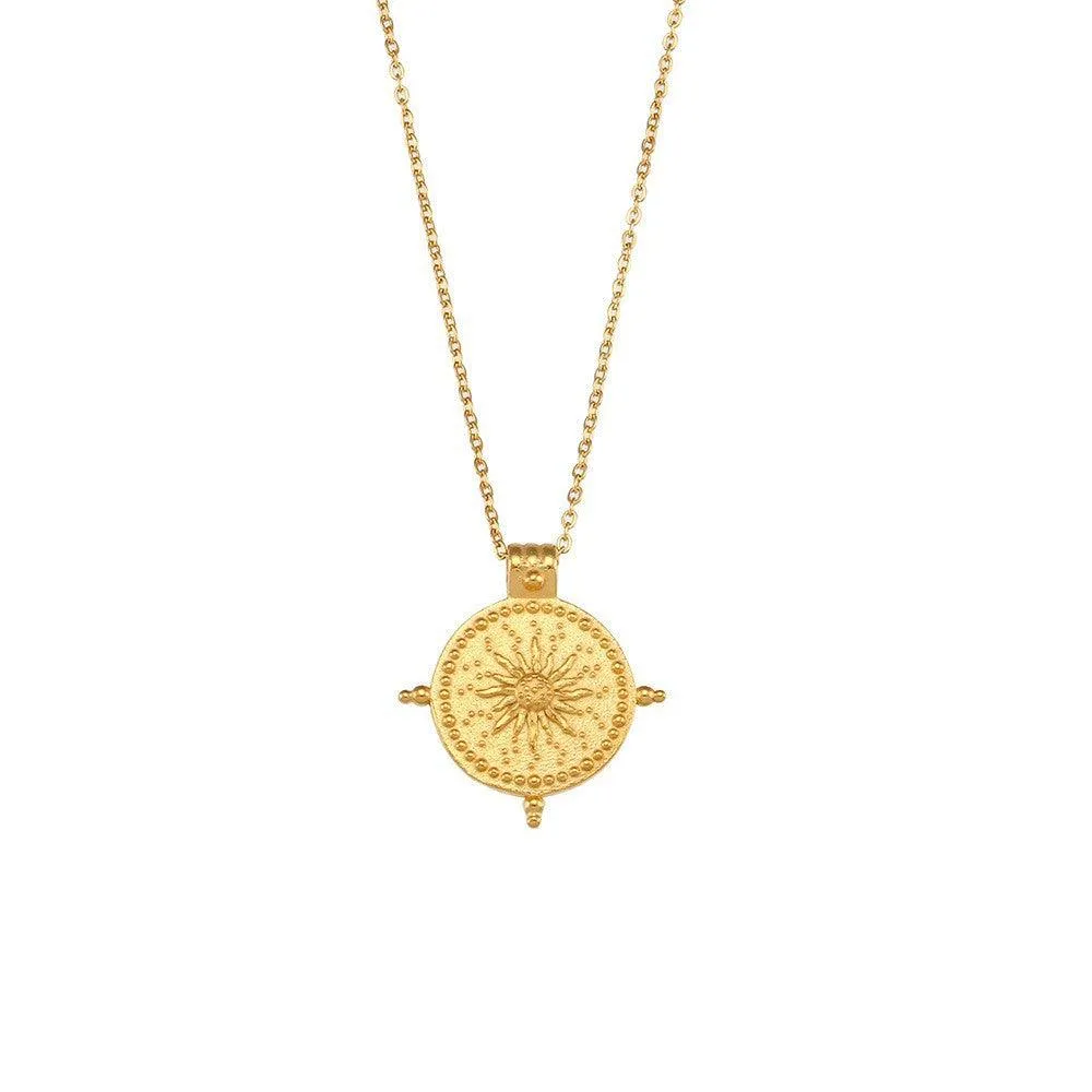 Trendy Gold Pendant Necklace - Mood Tracker Jewelry for Women