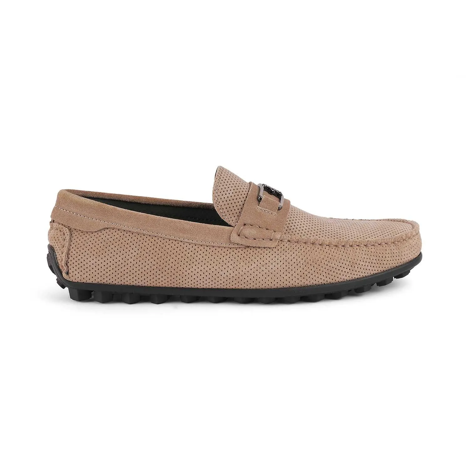 Tresmode Bren Beige Men's Suede Leather Driving Loafers