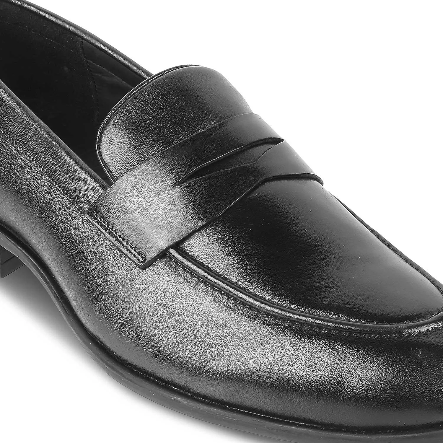 Tresmode Dawson Black Men's Leather Penny Loafers