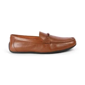 Tresmode Event Tan Men's Leather Driving Loafers