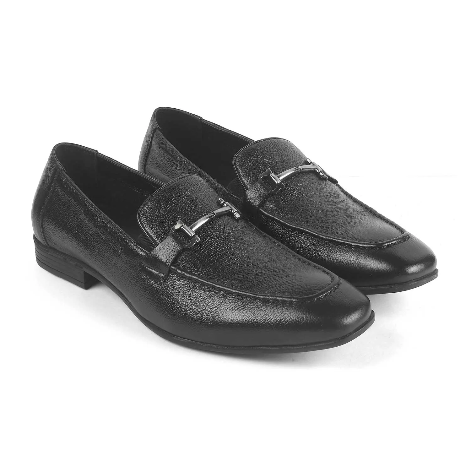 Tresmode Obaa Black Men's Leather Loafers