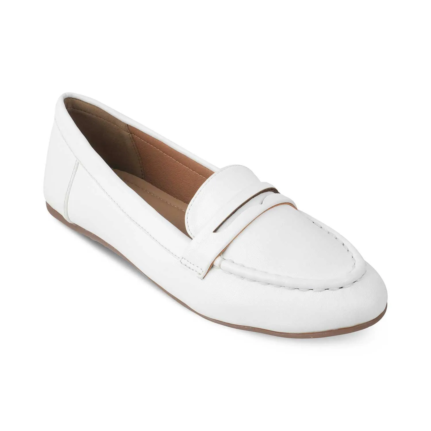 Tresmode Snappy White Women's Casual Loafers