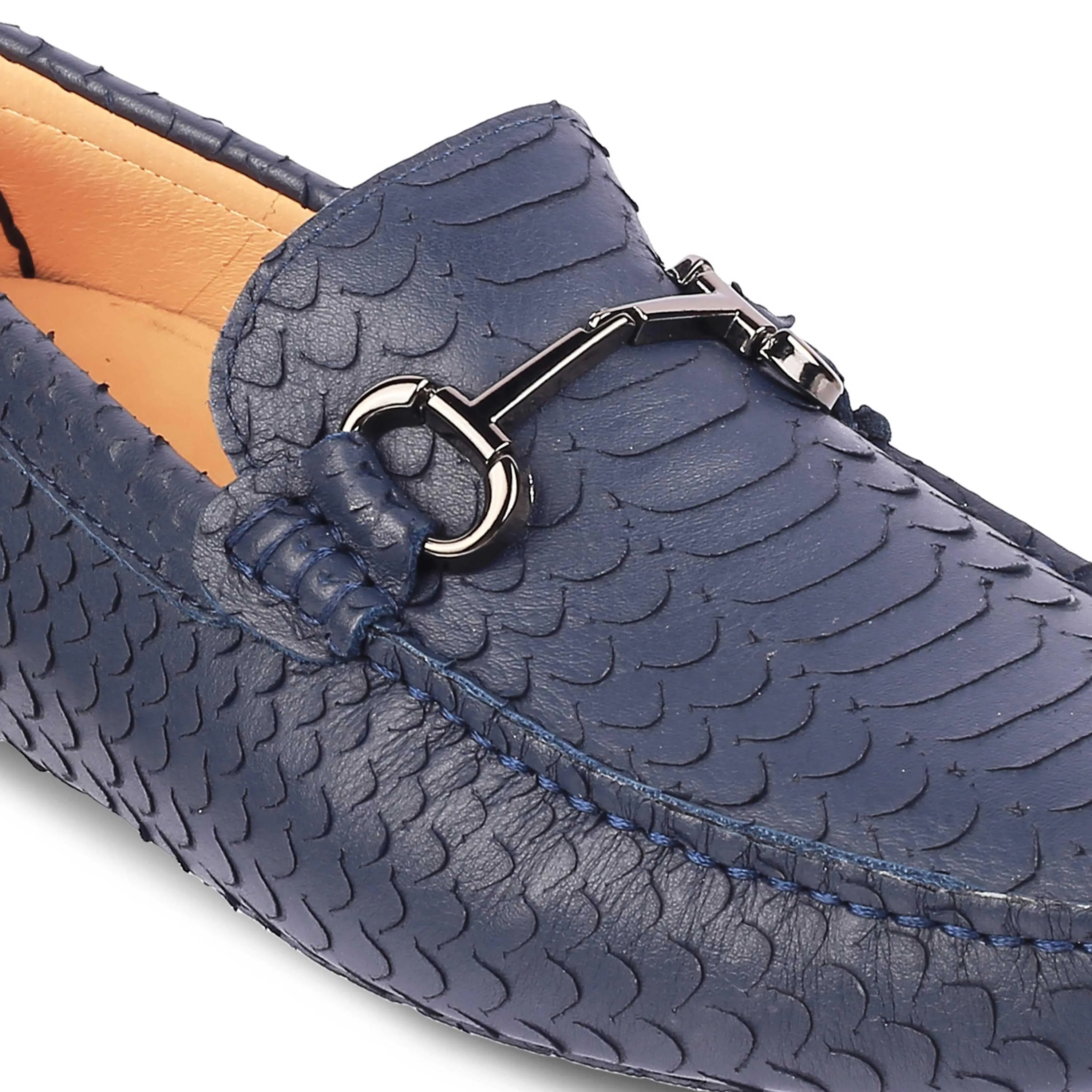 Tresmode Sofi Blue Men's Leather Driving Loafers