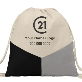 Triad Cotton Drawstring Backpack  - FREE SHIPPING