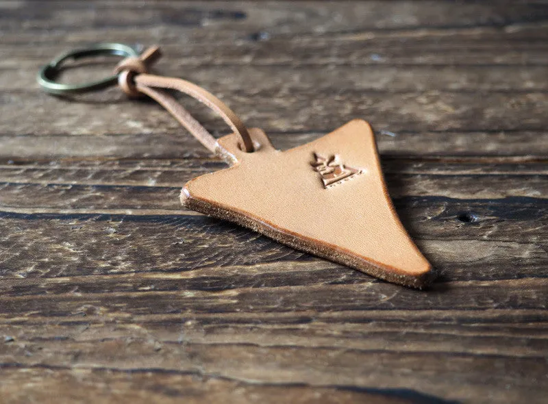 Triangle Leather Keychain #Natural Nude