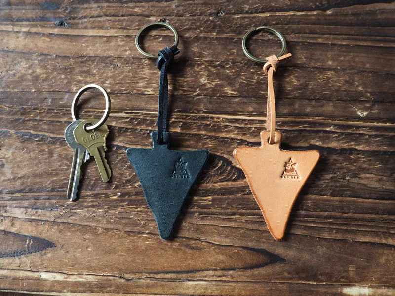 Triangle Leather Keychain #Natural Nude