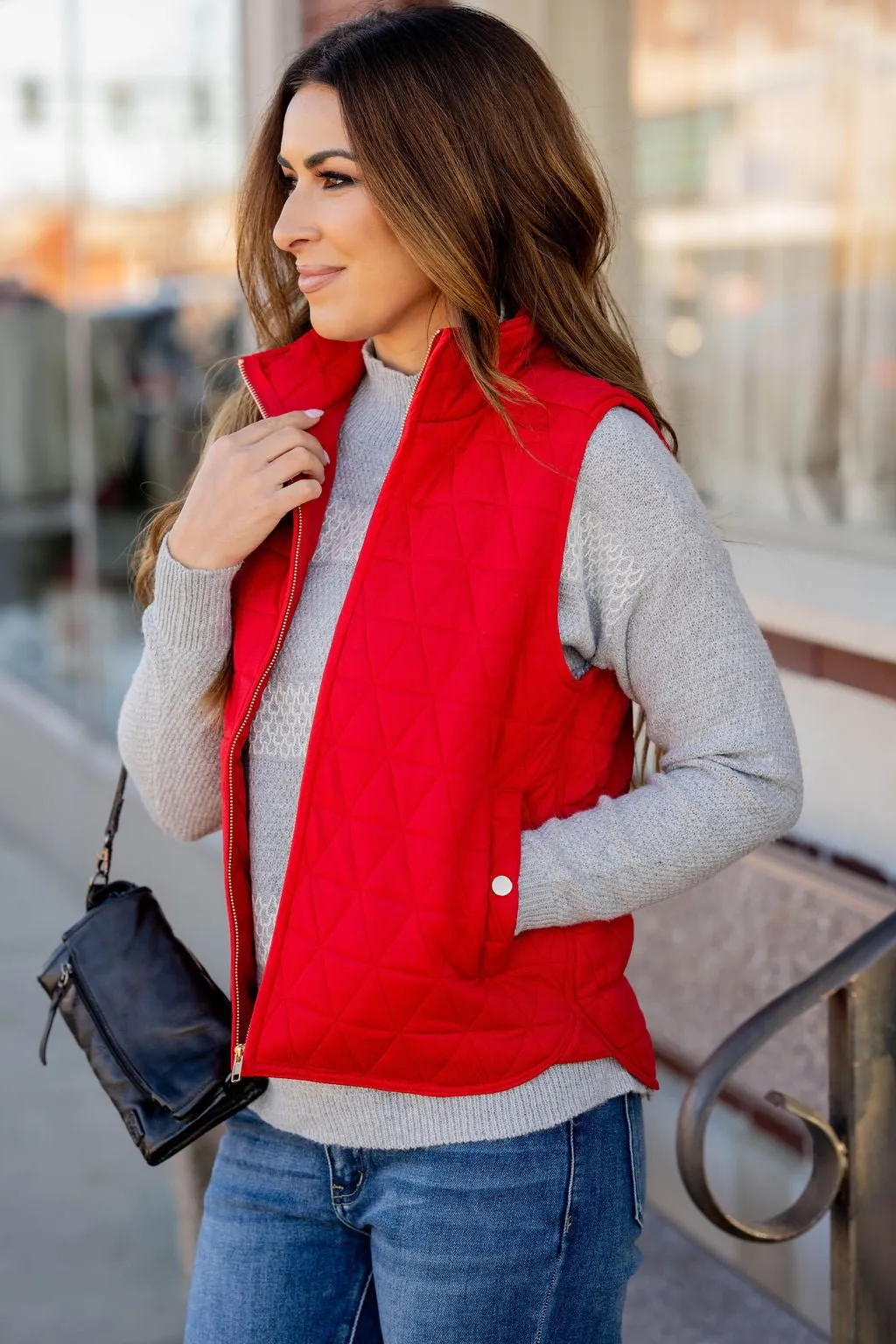 Triangle Quilted Puffer Vest