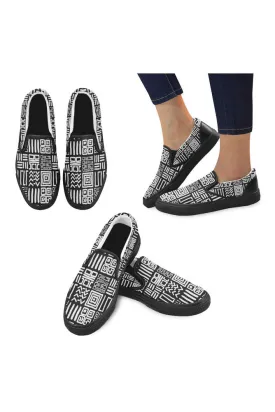 Tribal Pattern Men's Unusual Slip-on Canvas Shoes (Model 019)