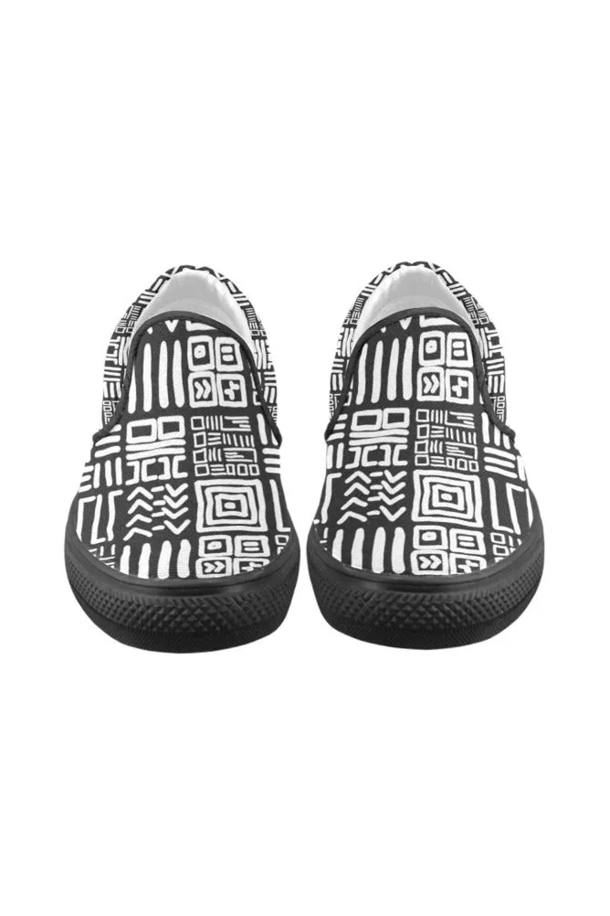 Tribal Pattern Men's Unusual Slip-on Canvas Shoes (Model 019)