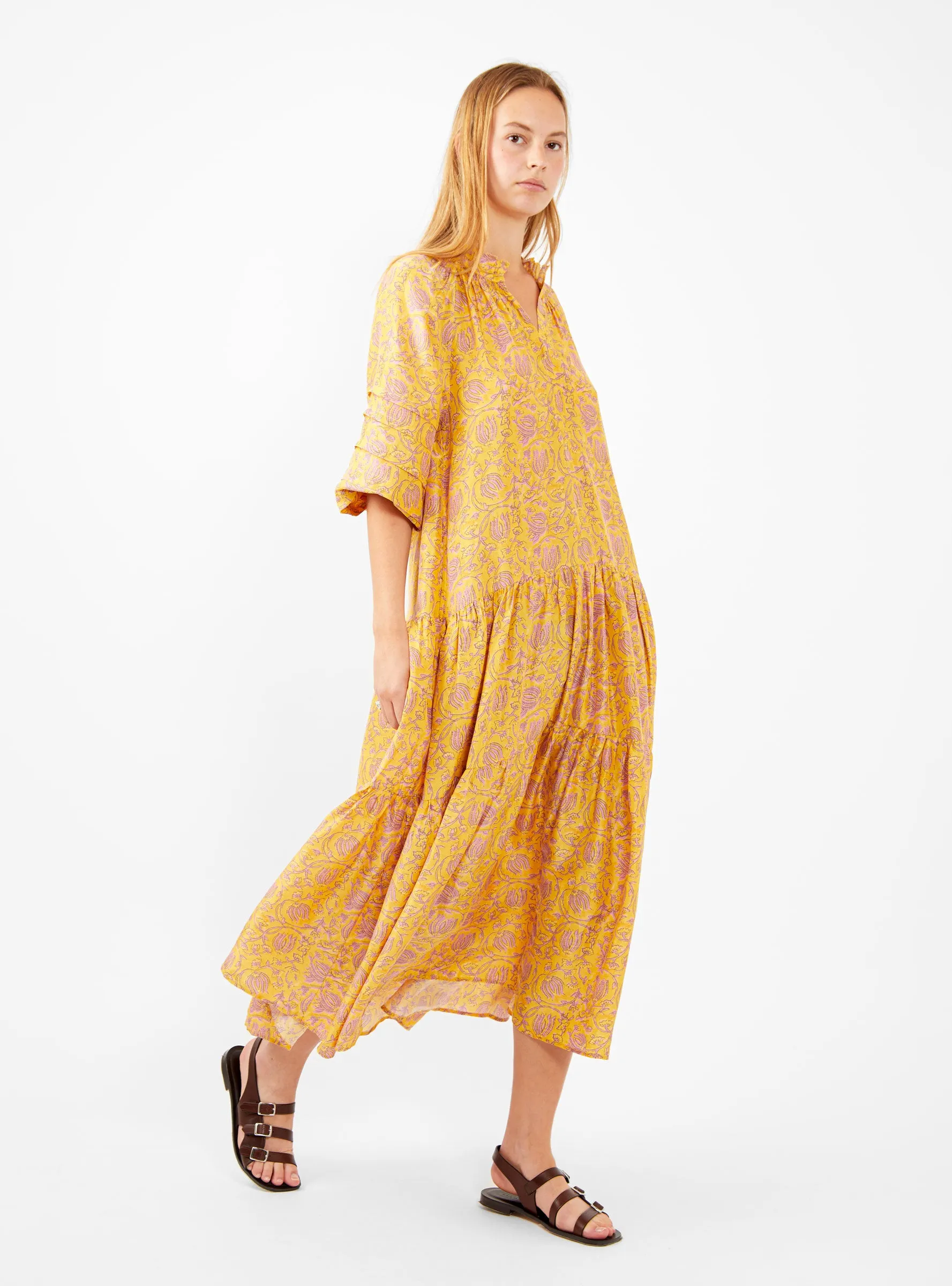 Trinidad Maxi Dress Yellow Floral