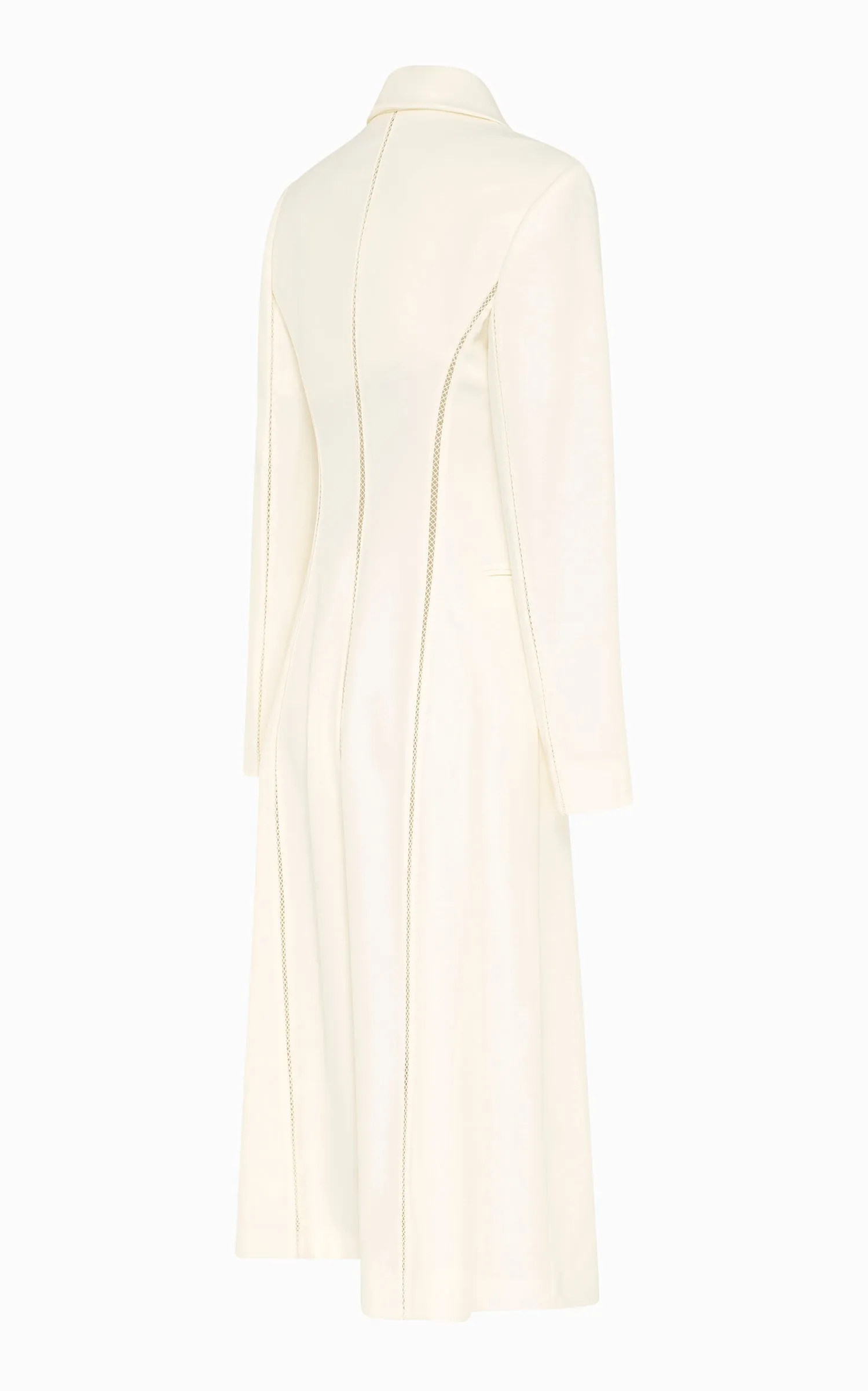 Triptych Spliced A-Line Coat | Ivory